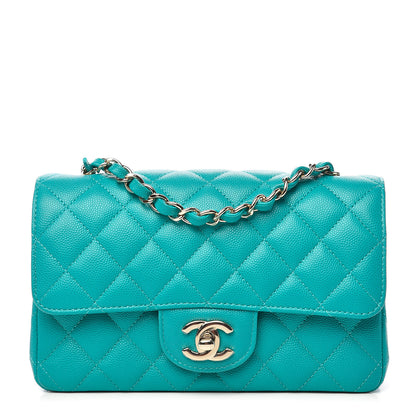Chanel Caviar Quilted Mini Rectangular Flap Turquoise 1 of 13