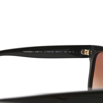 Chanel Acetate Mirrored Runway Square Sunglasses 5380-A Black Gold 6 of 8