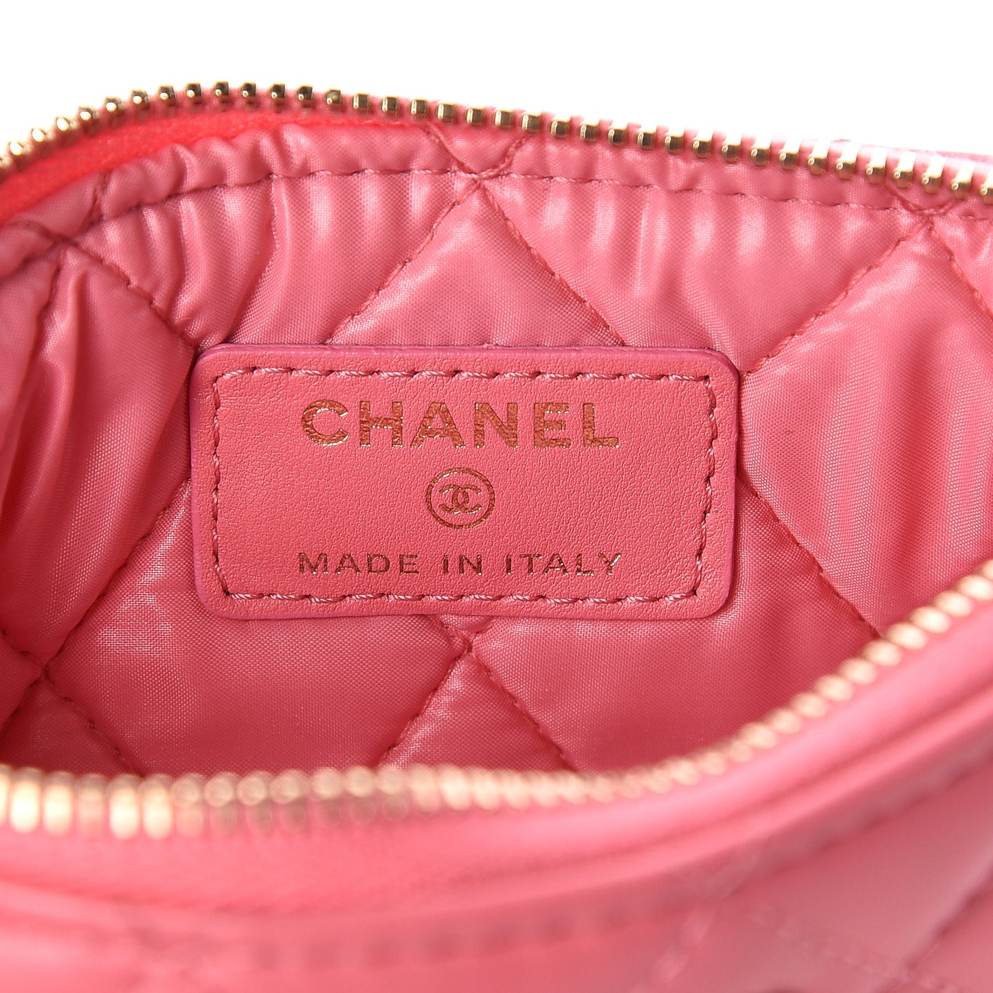 Lambskin Quilted Small Casino Cosmetic Case Pink