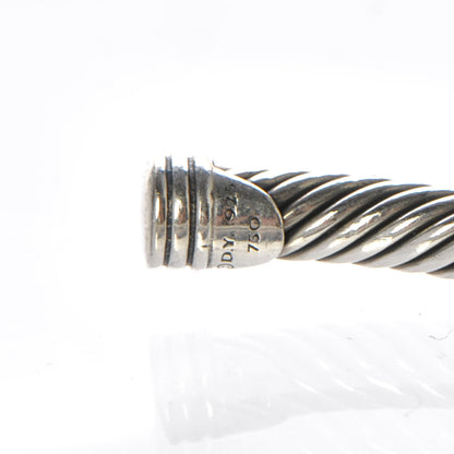 David Yurman Sterling Silver 18K Yellow Gold 4mm X Station Cable Bracelet 4 of 5