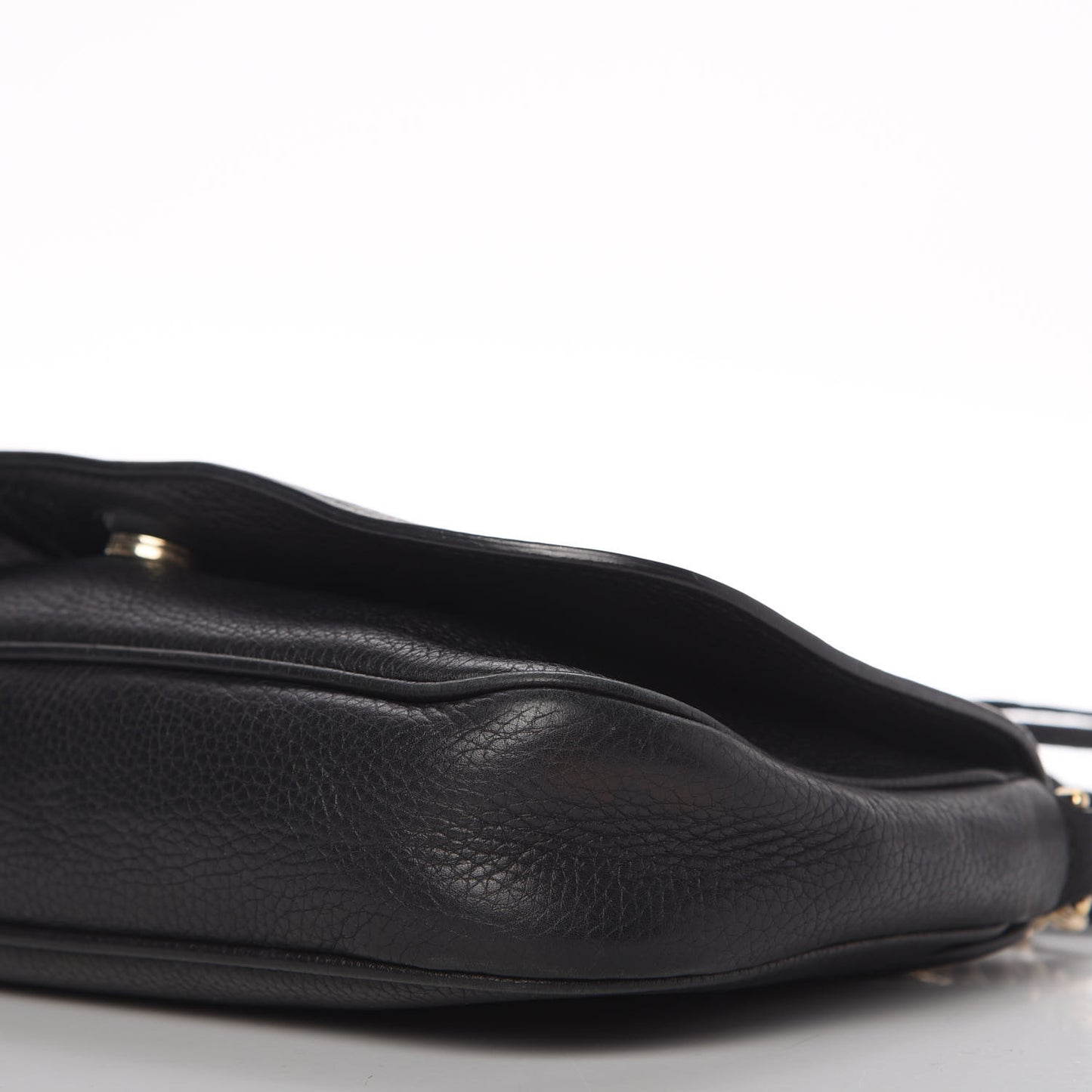 Pebbled Calfskin Medium Soho Flap Crossbody Black