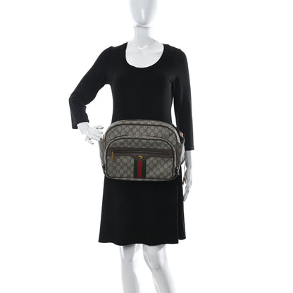 Gucci Soft GG Supreme Monogram Textured Dollar Calfskin Web Ophidia Pouch Pocket Belt Bag 95 38 Beige Ebony New Acero Black 2 of 13