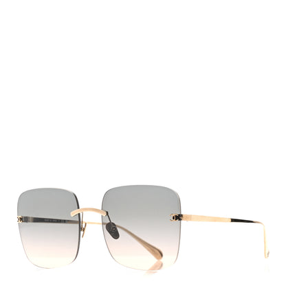 Chanel Titanium Rimless Square Sunglasses 4287-T Gold Gradient Green 1 of 8
