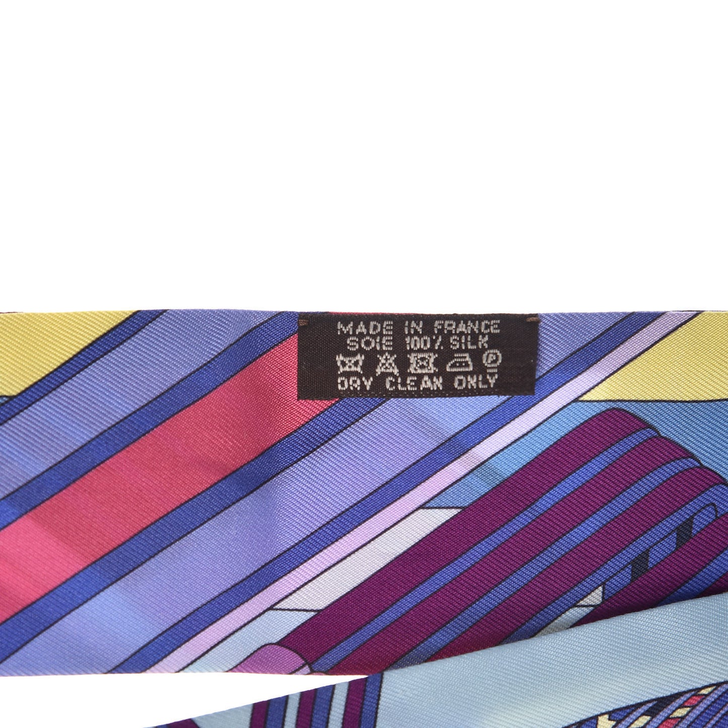 Silk Sangles En Zigzag Twilly Bleu Mauve Jaune