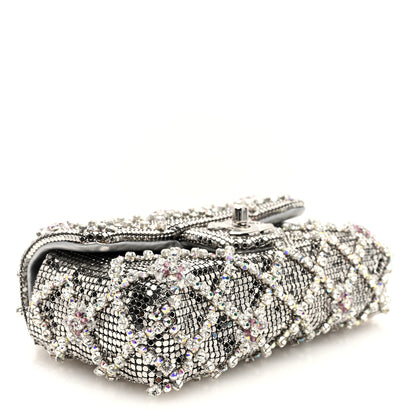 Chanel Chain Mail Crystal Quilted Mini Flap Argent 4 of 10
