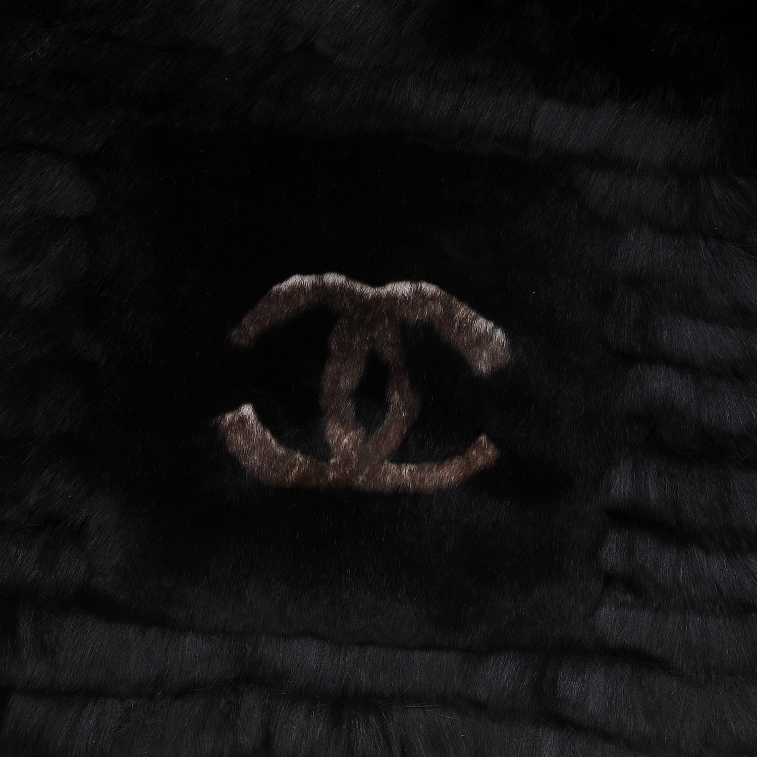 Chanel Orylag Rabbit Fur CC Scarf Black 4 of 5