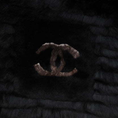 Chanel Orylag Rabbit Fur CC Scarf Black 4 of 5