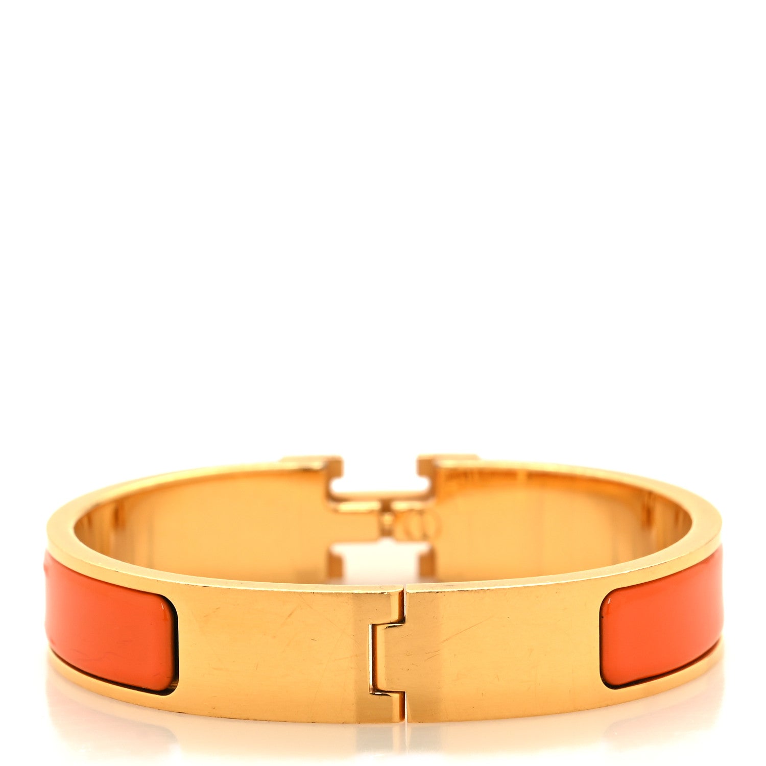 Hermes Enamel Narrow Clic Clac H Bracelet PM Orange 3 of 4
