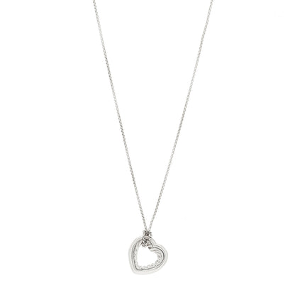 David Yurman Sterling Silver 18K Yellow Gold Open Heart Cable Necklace 1 of 7