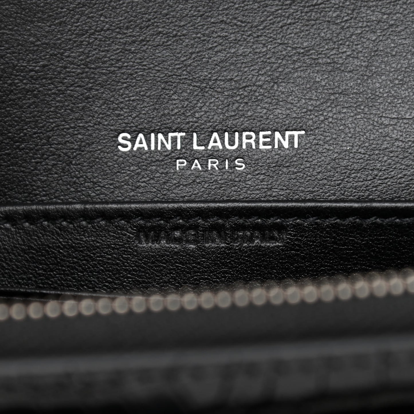 Calfskin Crocodile Embossed Monogram Sunset Chain Wallet Black