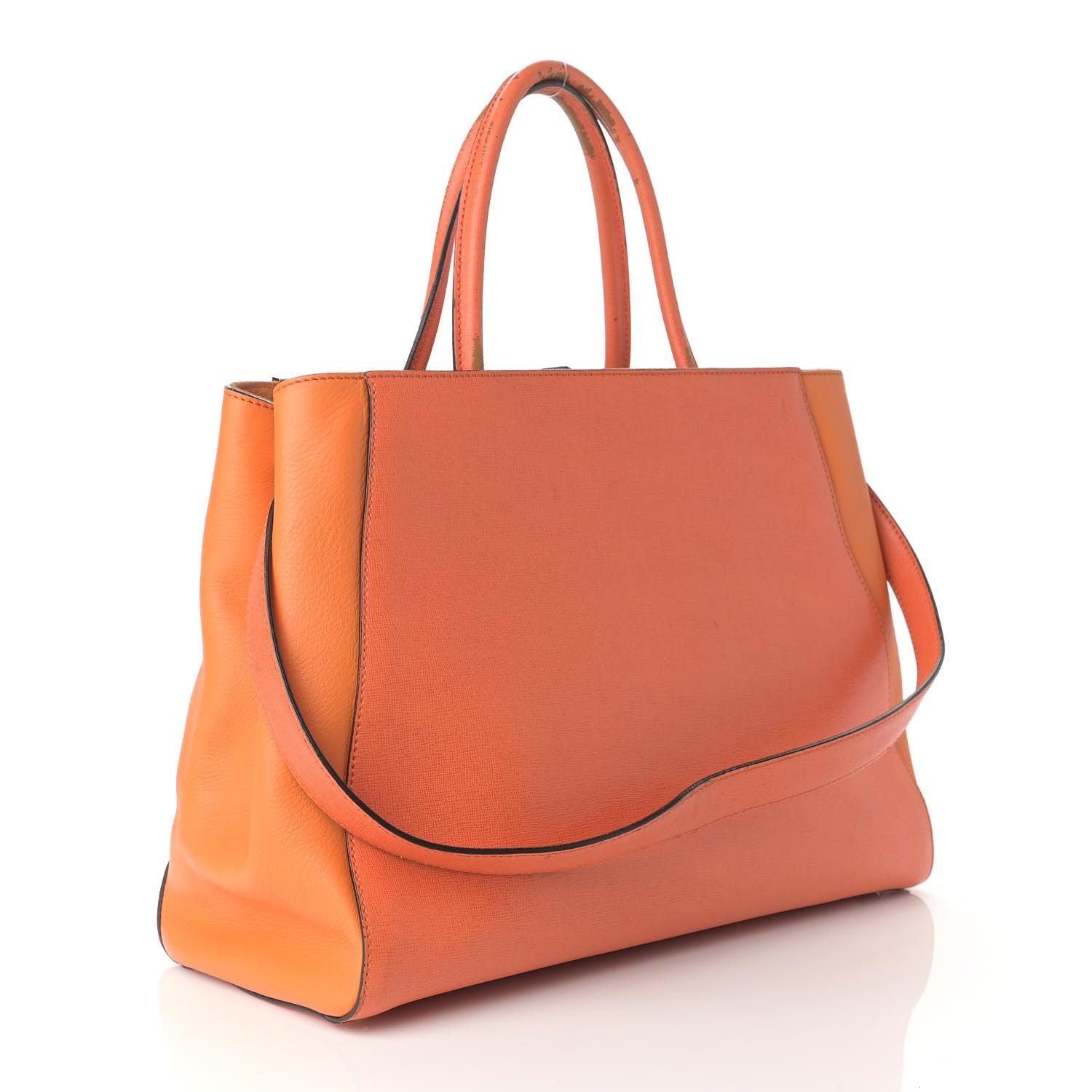 Fendi Vitello Elite Regular 2Jours Tote Arancio 3 of 21