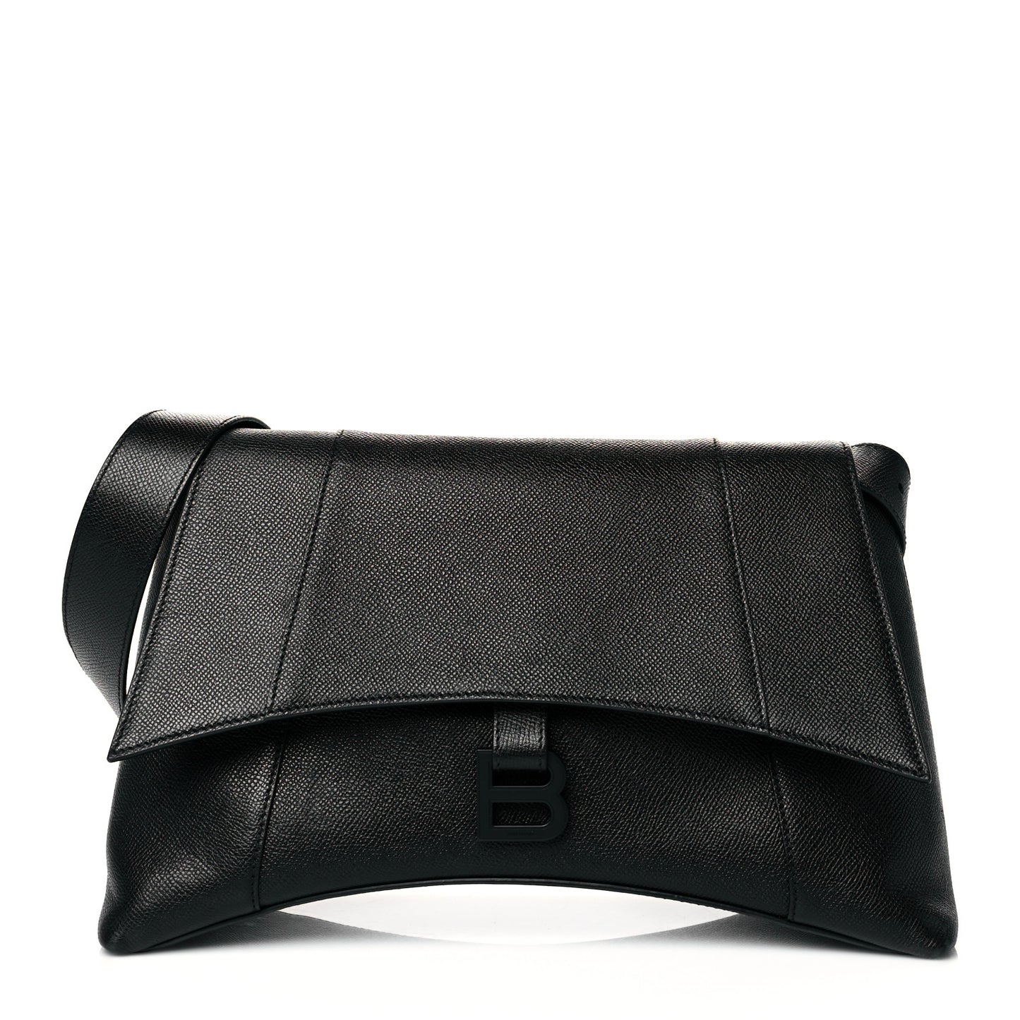 Grained Calfskin Monochrome M Downtown Shoulder Bag Black
