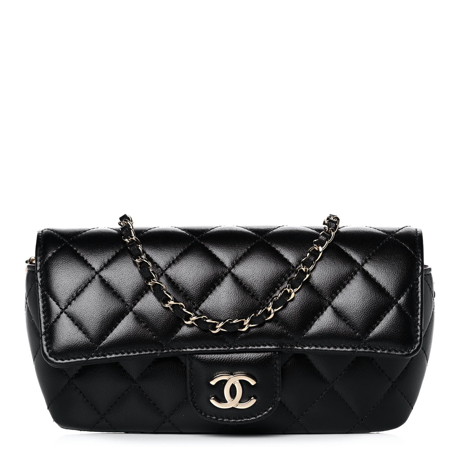 Chanel Lambskin Quilted Glasses Case With Chain Black 1 of 13