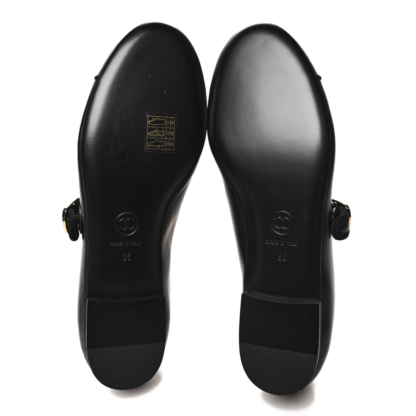 Lambskin Mary Jane Flats 36 Black