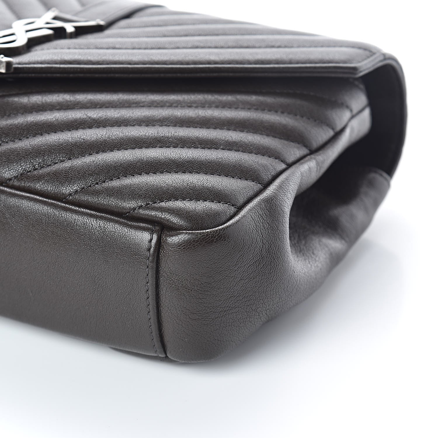 Saint Laurent Calfskin Matelasse Chevron Monogram Medium College Bag Faggio 9 of 9