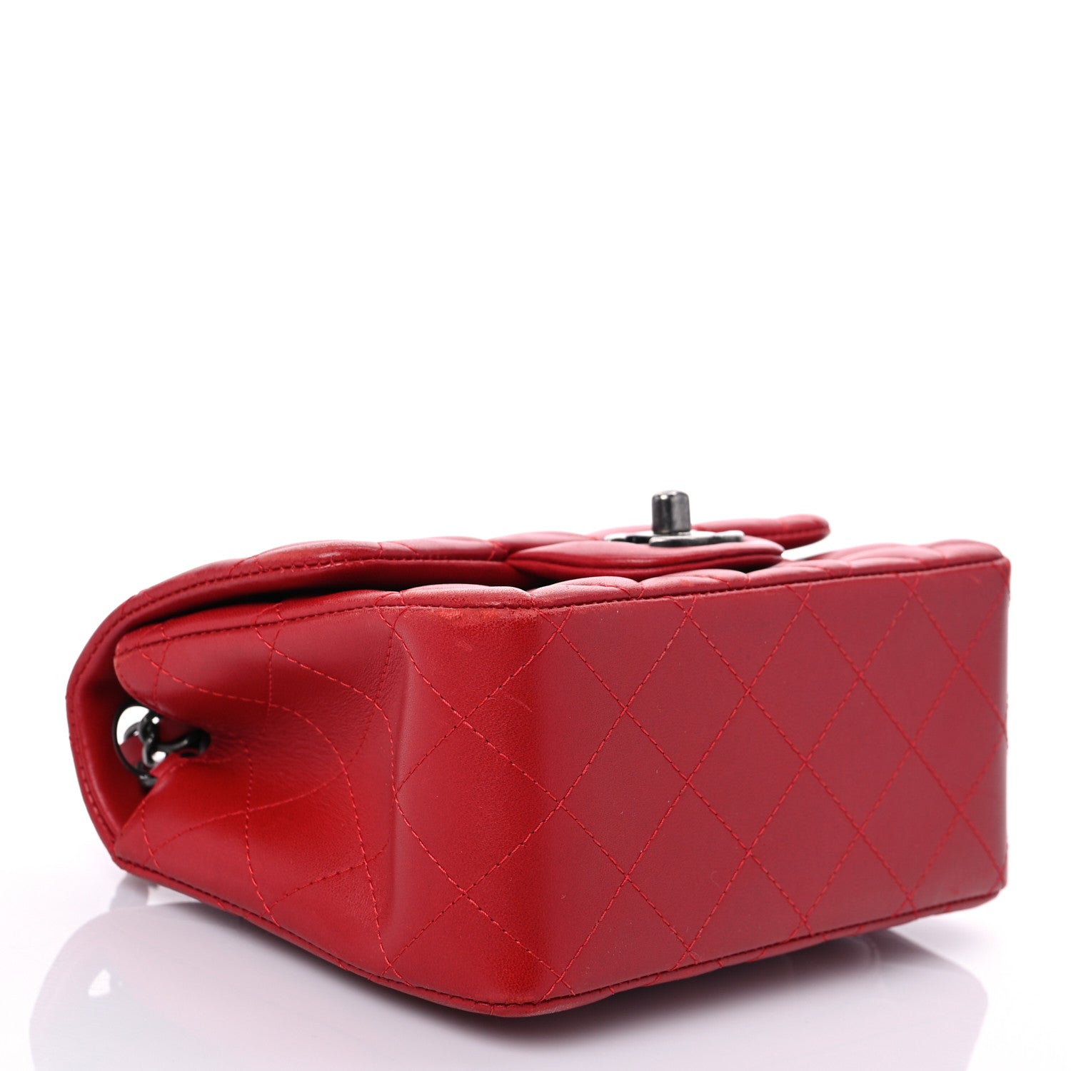 Chanel Lambskin Quilted Mini Square Flap Red 4 of 9