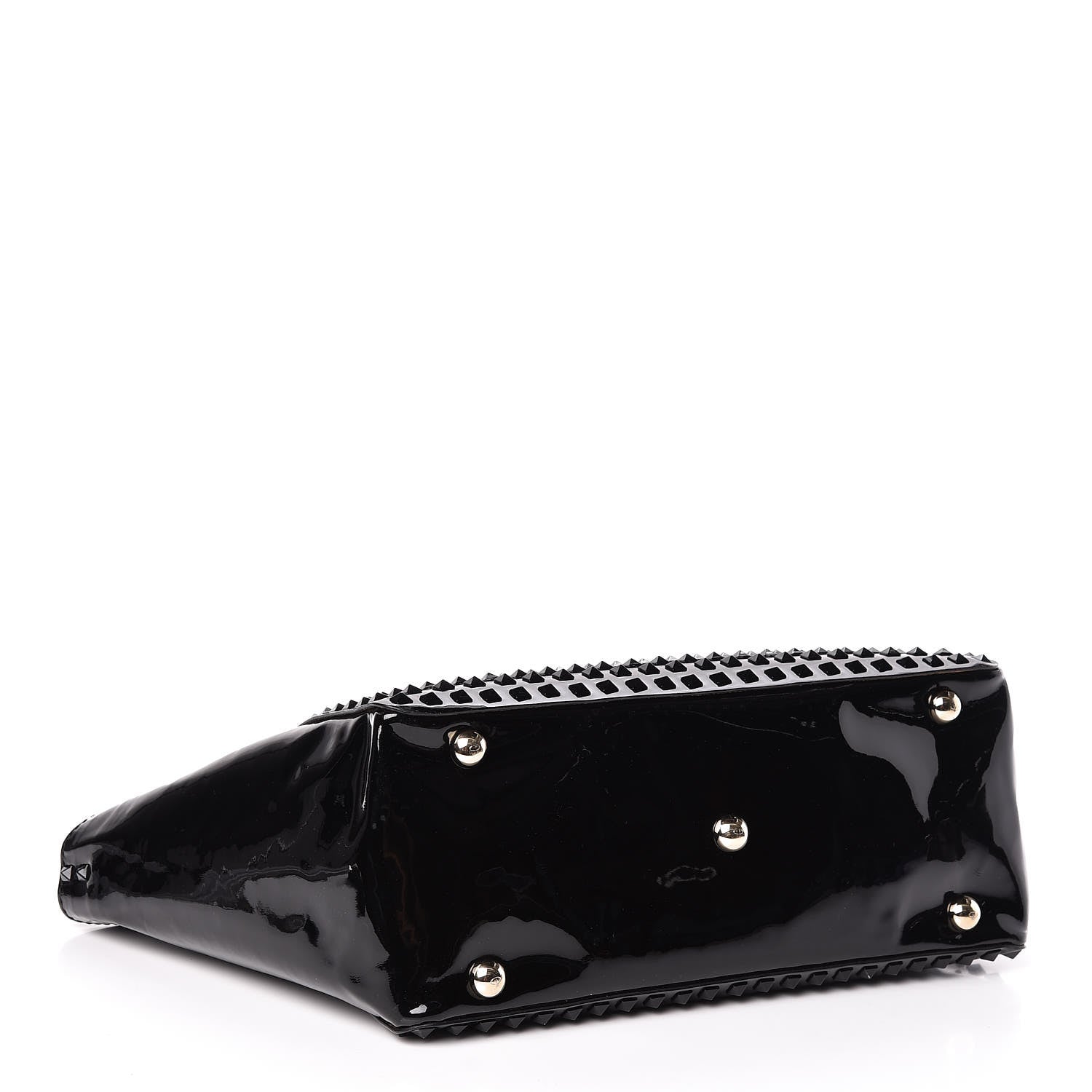 Valentino Garavani Patent Punkouture Medium Rockstud All Over Tote Black 4 of 9