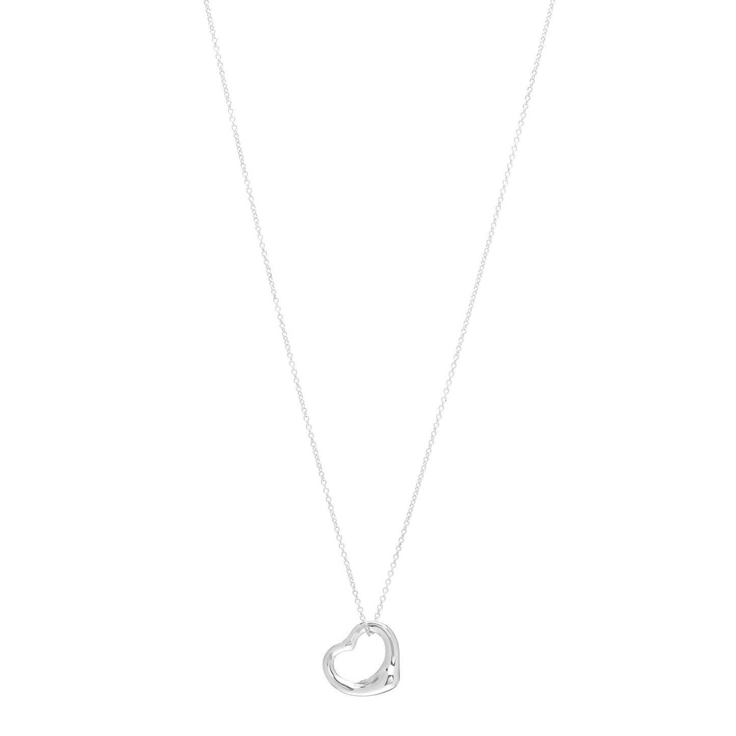 Sterling Silver 14mm Elsa Peretti Open Heart Pendant Necklace
