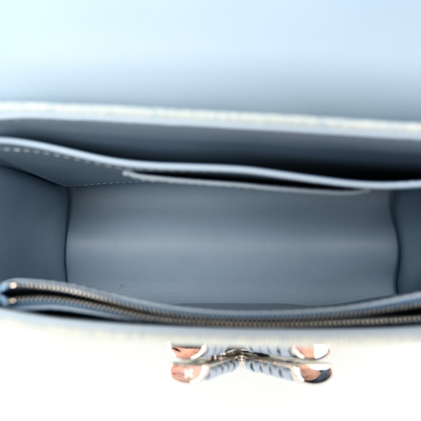 Denim Twist Shoulder Bag MM Blue Denim