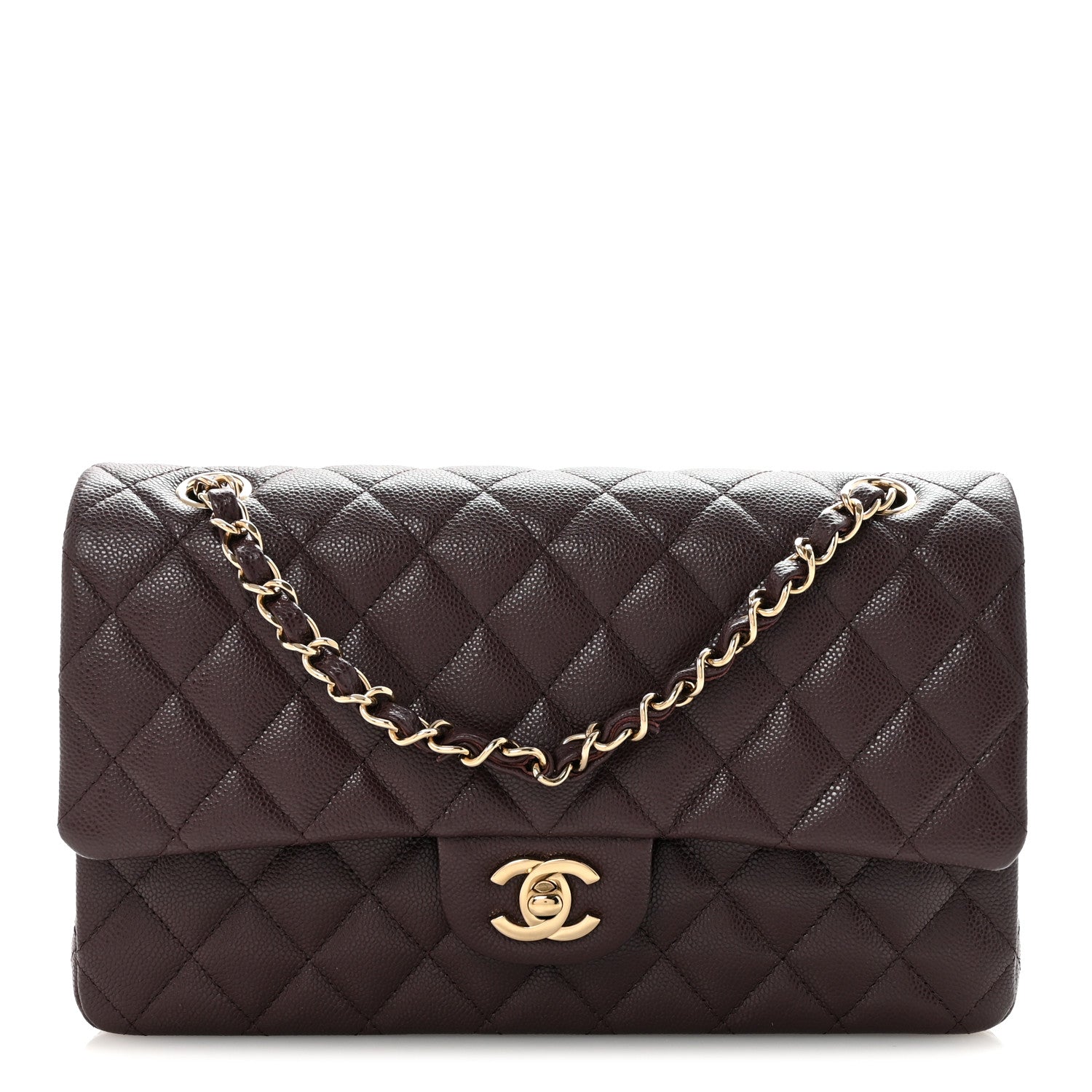 Chanel Caviar Quilted Medium Double Flap Dark Brown 1 of 11