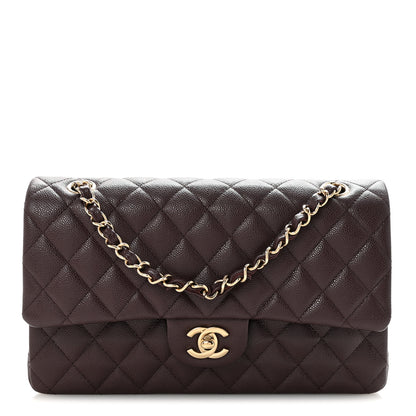 Chanel Caviar Quilted Medium Double Flap Dark Brown 1 of 11