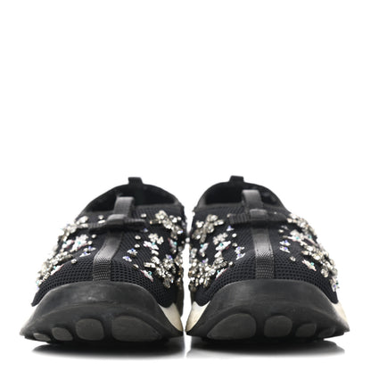 Christian Dior Technical Canvas Embellished Dior Fusion Sneakers Black White 2 of 9