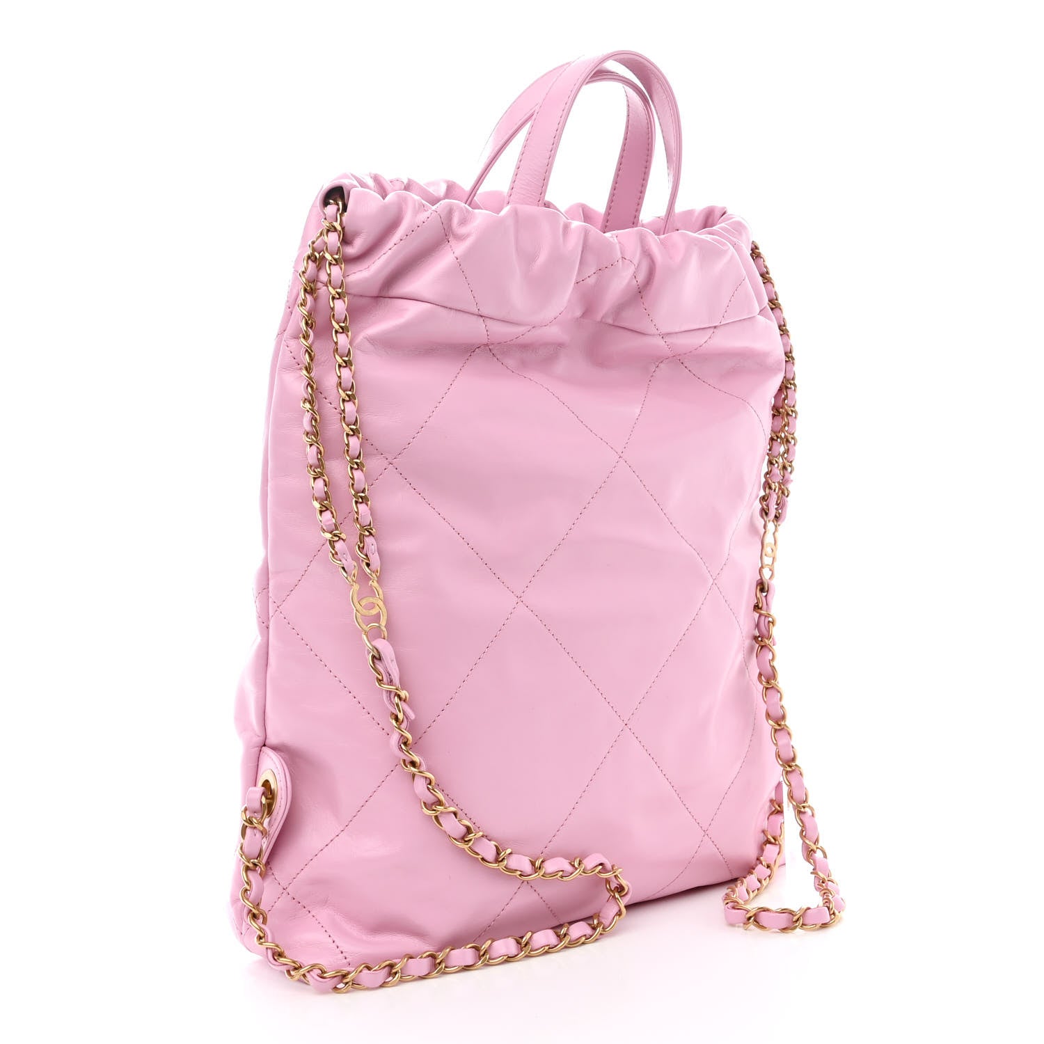 Chanel Shiny Calfskin Quilted Chanel 22 Backpack Lilac 3 of 10