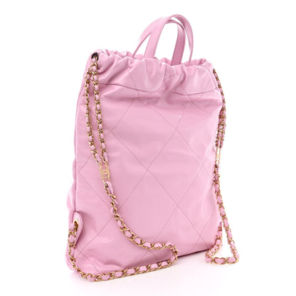 Chanel Shiny Calfskin Quilted Chanel 22 Backpack Lilac 3 of 10