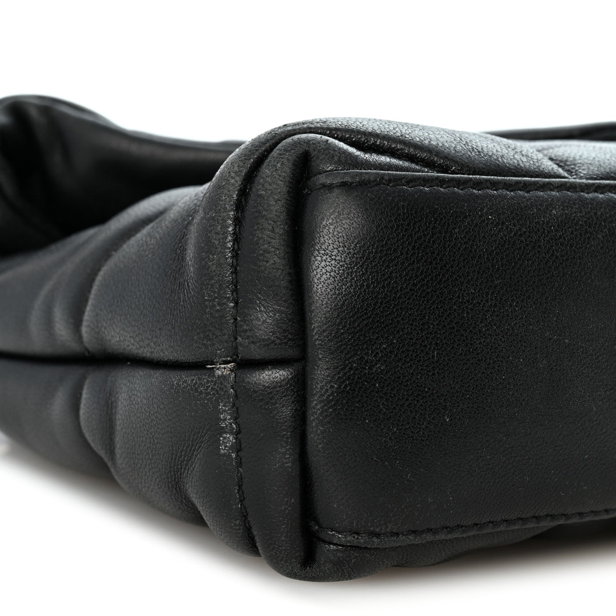 Saint Laurent Lambskin Quilted Toy Loulou Puffer Monogram Monochrome Chain Satchel Black 9 of 10