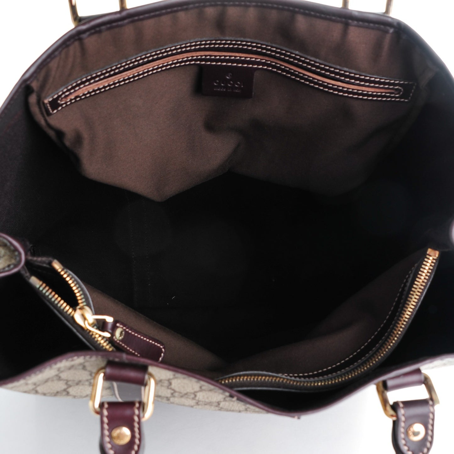 GG Plus Monogram Joy Vertical Tote Dark Brown