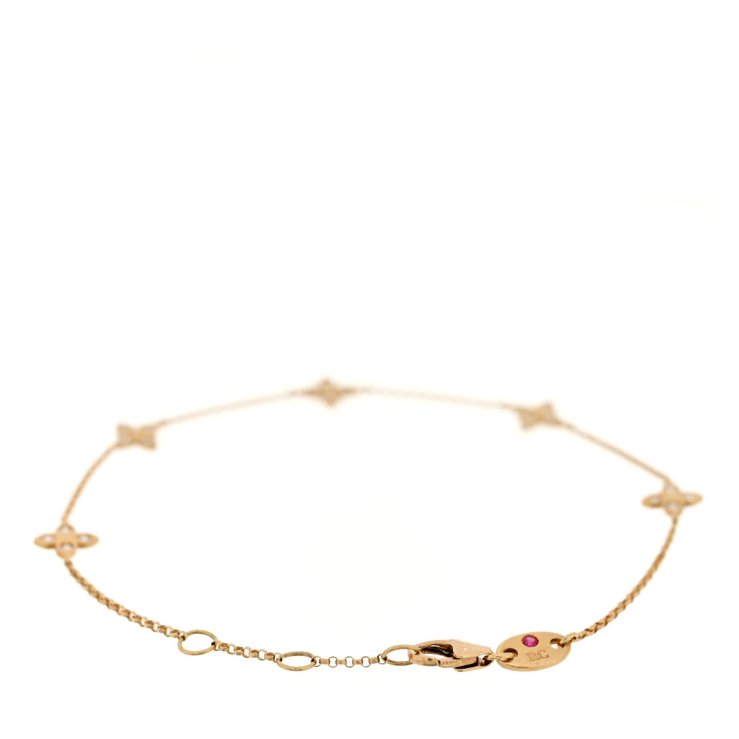 Roberto Coin 18K Yellow Gold Diamond Verona Love by the Inch Station Bracelet 2 of 3