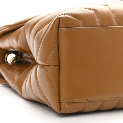 Saint Laurent Calfskin Y Quilted Monogram Medium Loulou Chain Satchel Dark Natural 10 of 13