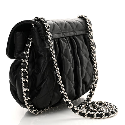 Chanel Washed Lambskin Quilted Medium Chain Around Messenger Black 3 of 11