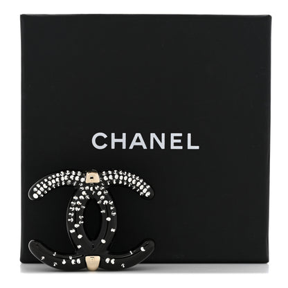 Chanel Resin Crystal CC Brooch Gold Black 5 of 5
