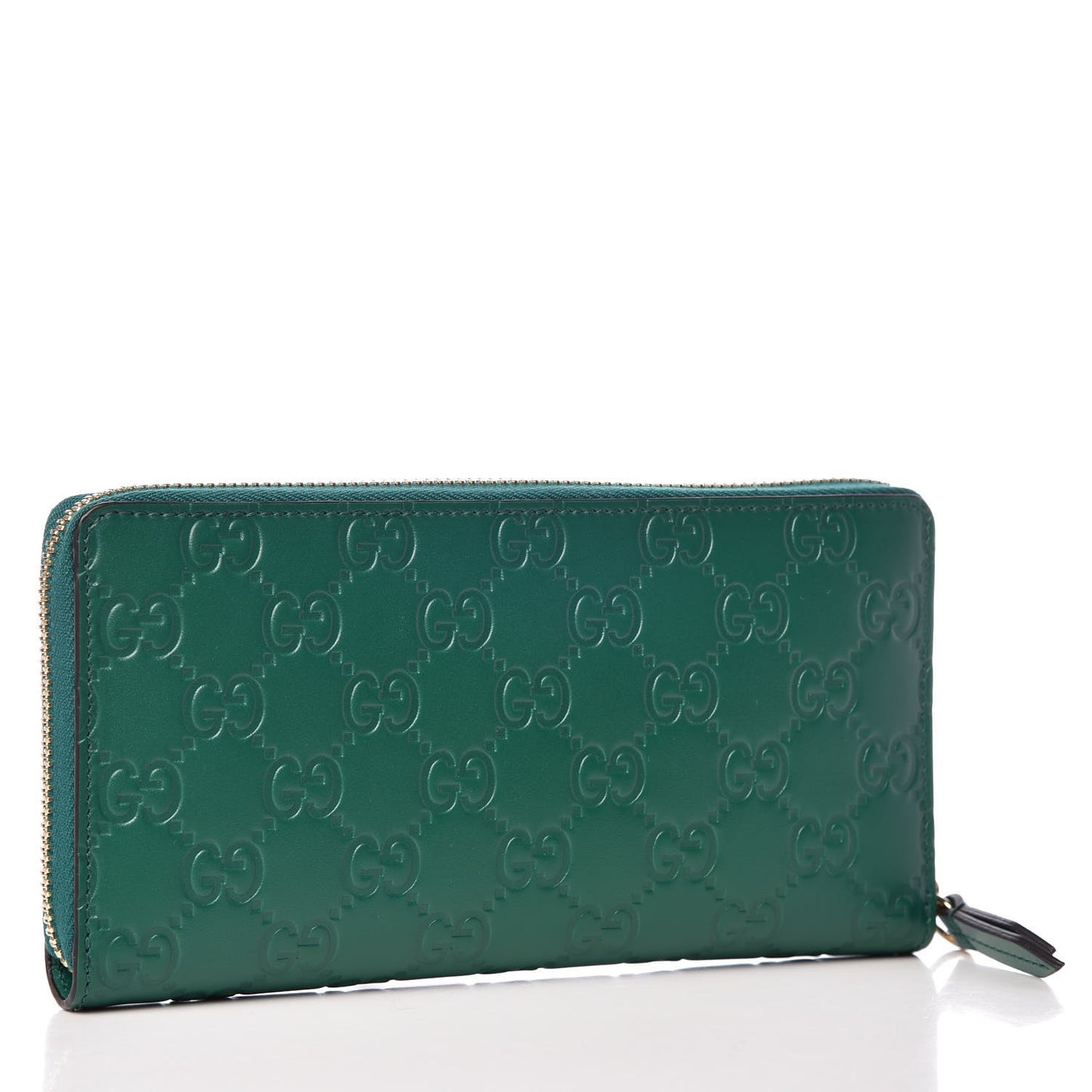 Guccissima Signature Zip Around Wallet Emerald