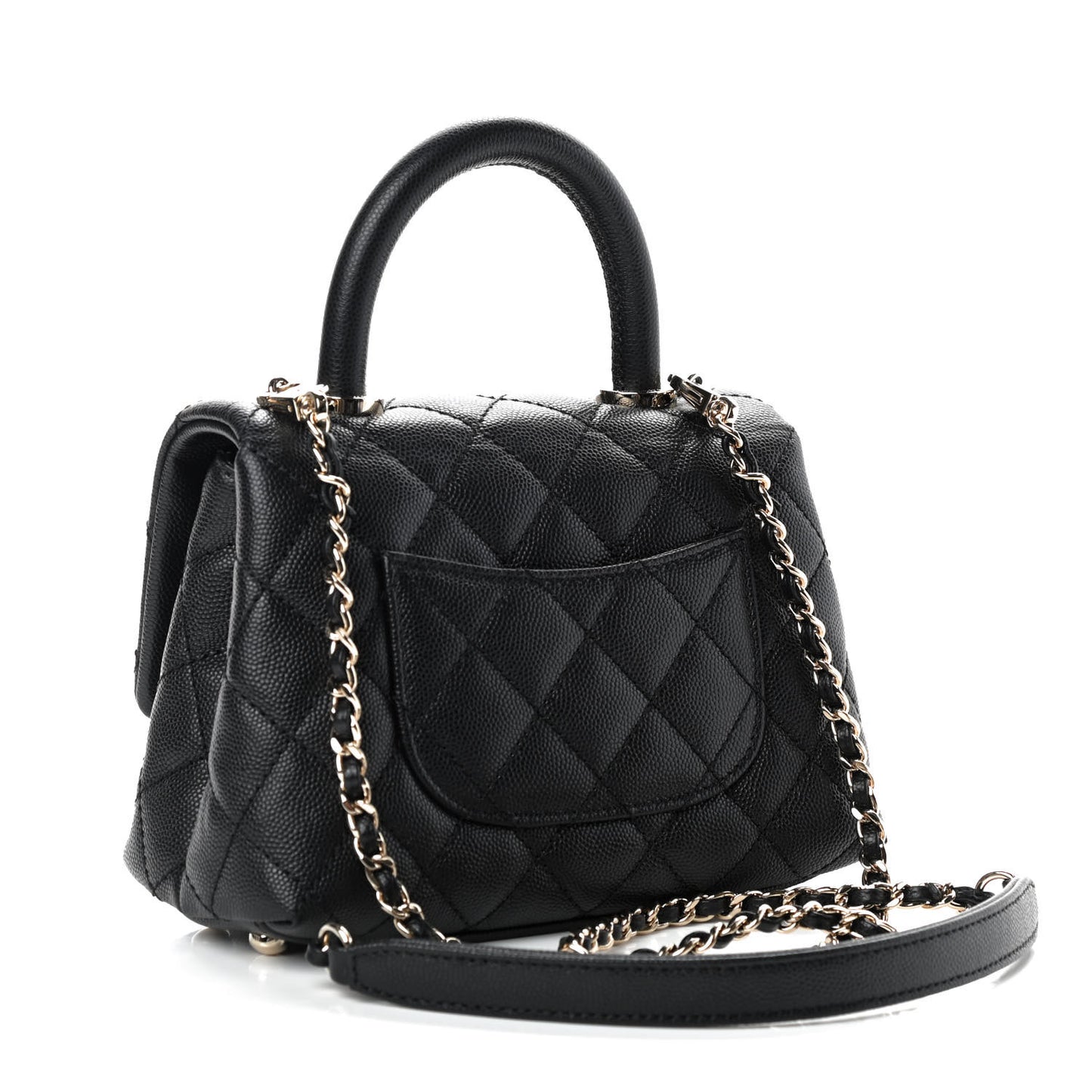 Caviar Quilted Extra Mini Coco Handle Flap Black