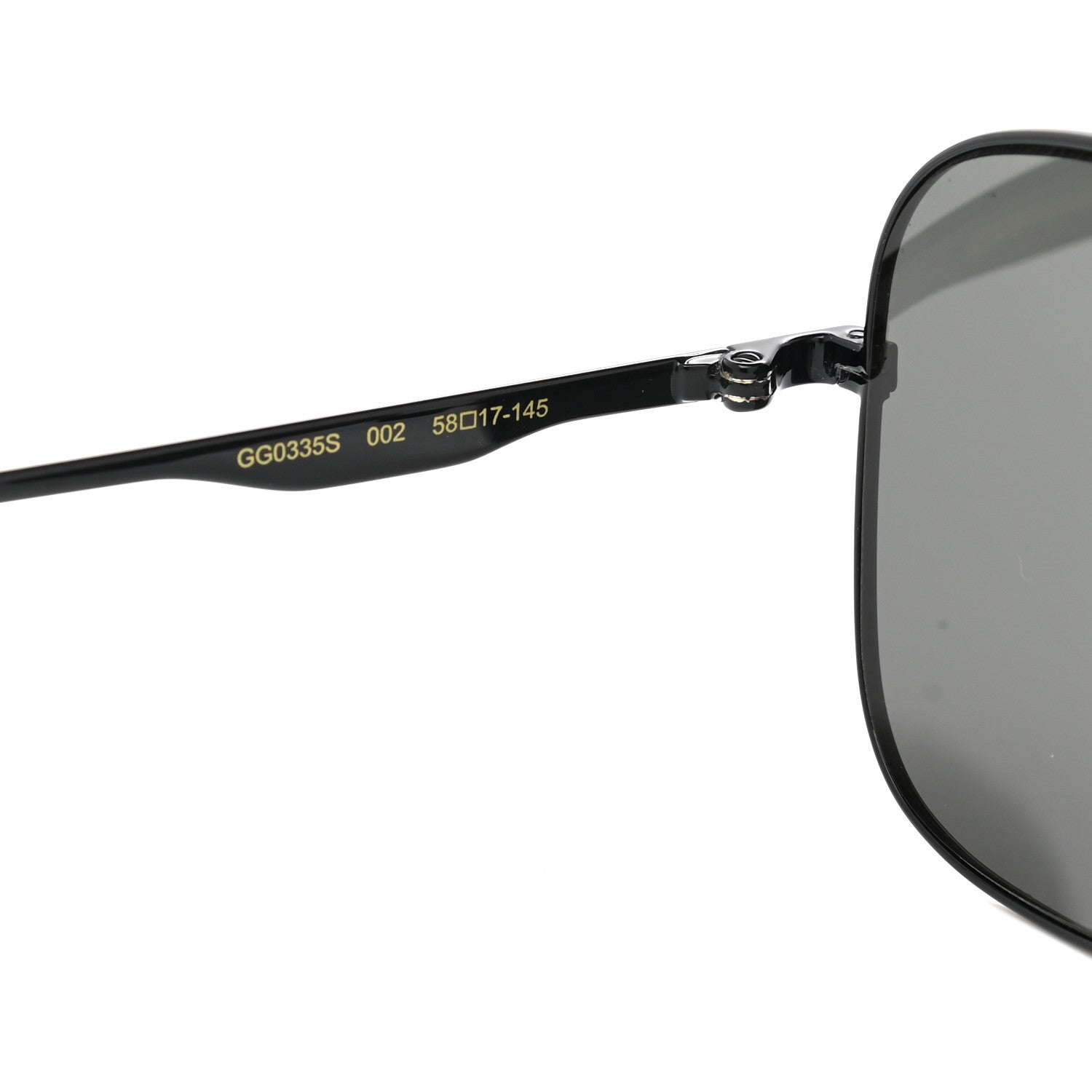 Gucci Square Aviator Sunglasses GG0335S Black 5 of 9