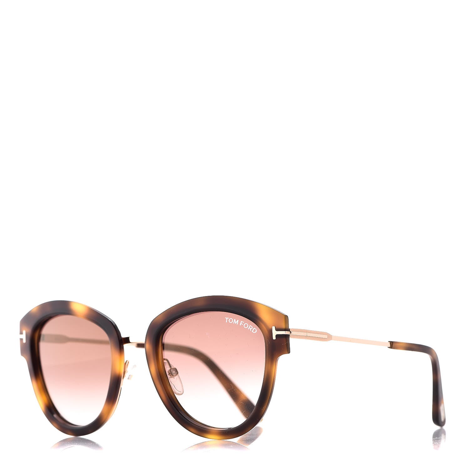 Tom Ford Mia Soft Rounded Sunglasses TF574 Dark Havana 1 of 7