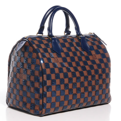 Louis Vuitton Damier Paillettes Speedy 30 Blue 3 of 8
