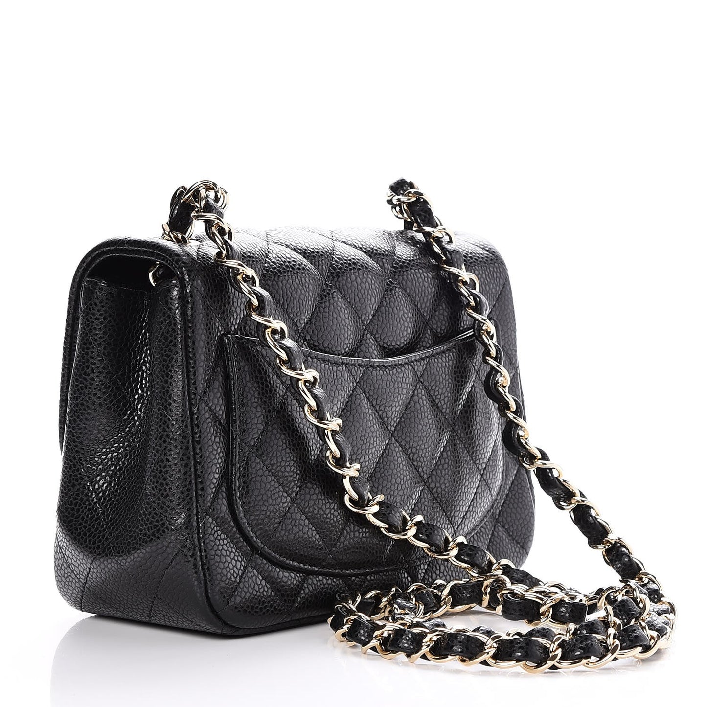 Caviar Quilted Mini Square Flap Black