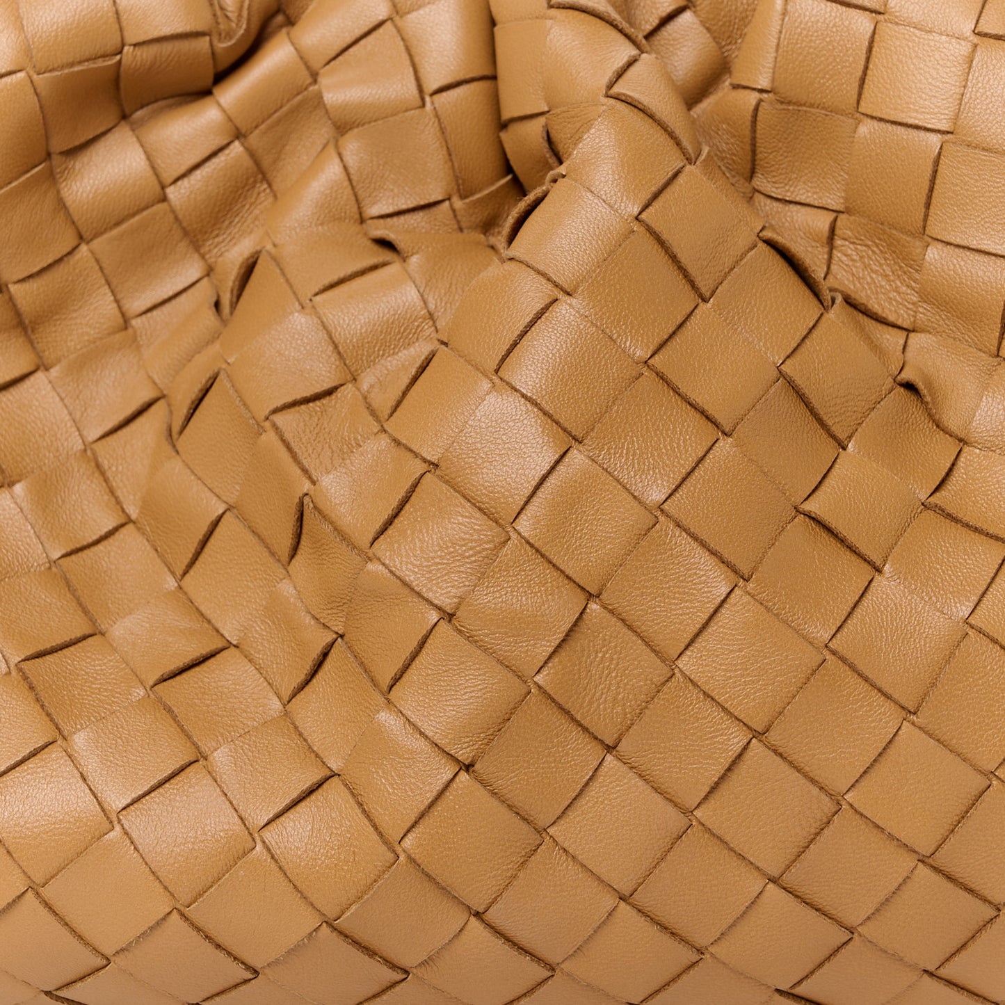 Nappa Maxi Intrecciato The Pouch Oversized Clutch Caramel