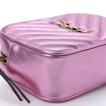 Saint Laurent Metallic Calfskin Matelasse Monogram Lou Belt Bag Vegas Pink 5 of 9