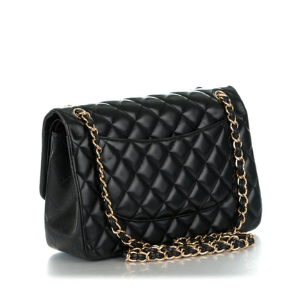 Chanel Lambskin Quilted Jumbo Double Flap Black 3 of 8