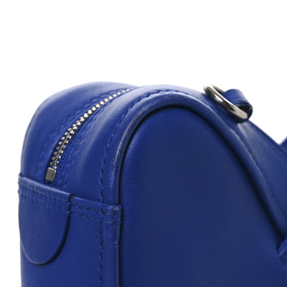 Balenciaga Shiny Day Calfskin Logo XS Triangle Chain Duffle Bleu Roi White 16 of 16
