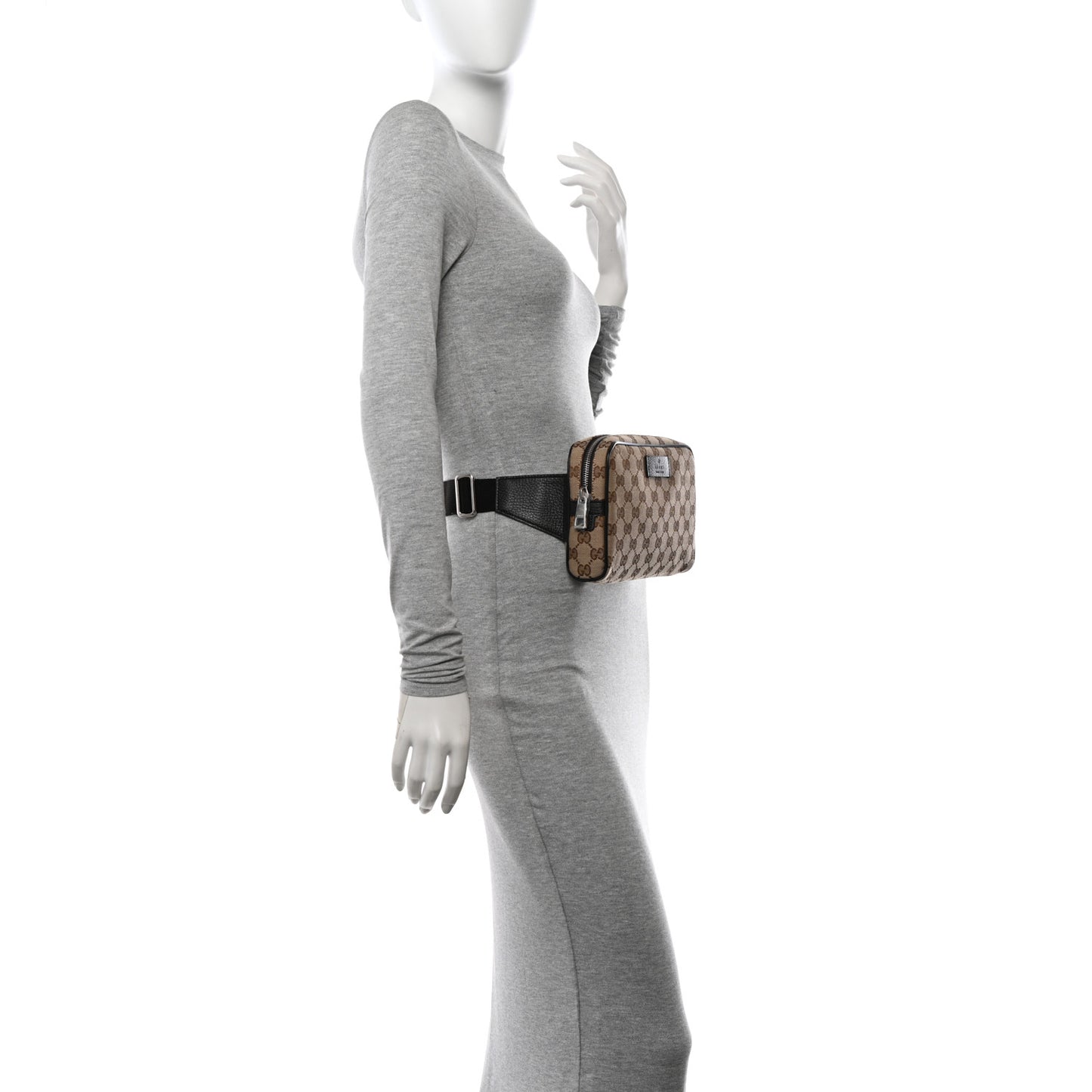 Monogram Dollar Calfskin Belt Bag Beige Ebony Testa di Moro Marrone Scuro