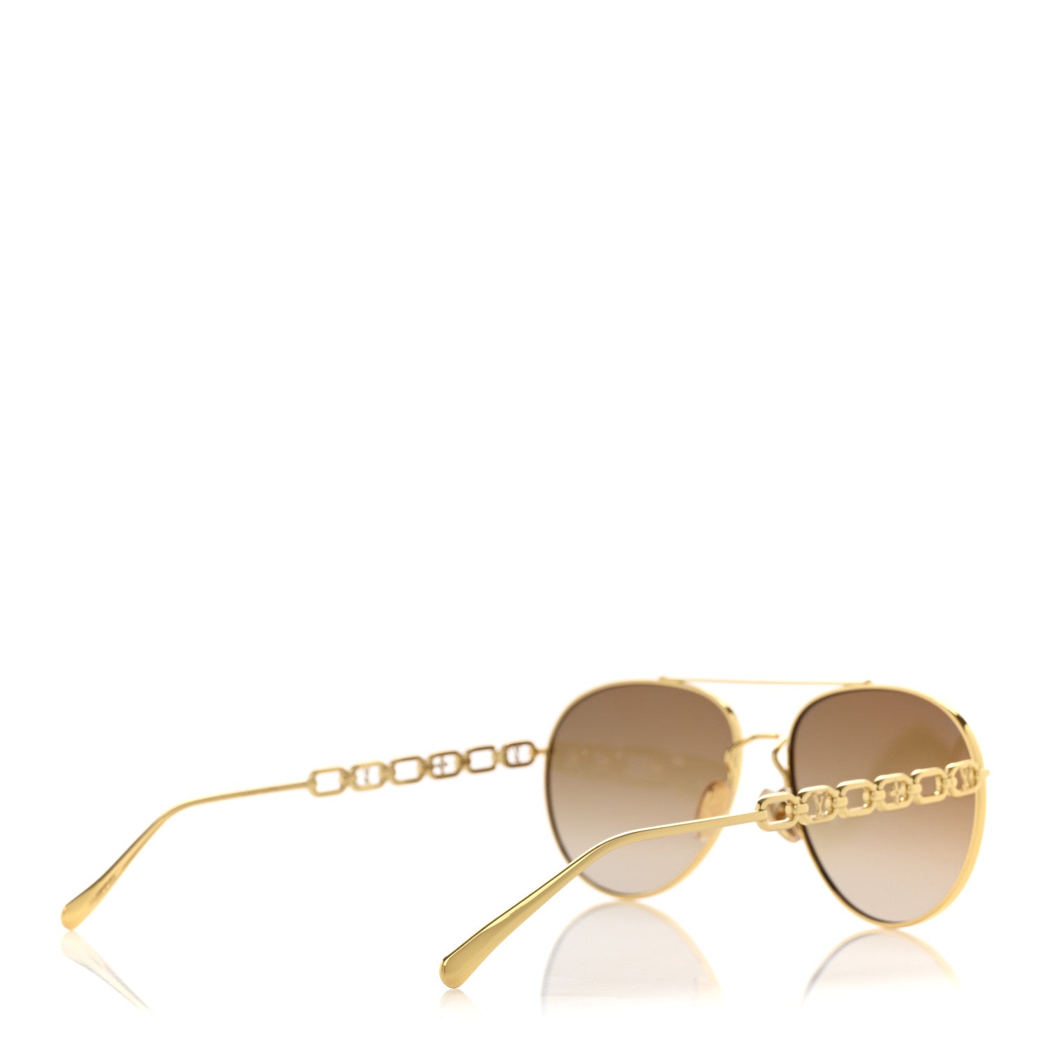 Louis Vuitton Metal My LV Chain Pilot Sunglasses Z1539W Gold 4 of 9