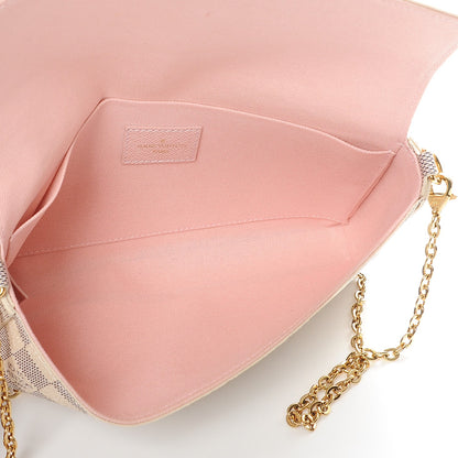 Louis Vuitton Damier Azur Pochette Felicie Chain Wallet Rose Ballerine 6 of 10