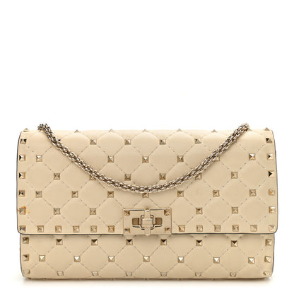 Valentino Garavani Nappa Rockstud Spike Wallet on Chain Light Ivory 1 of 12