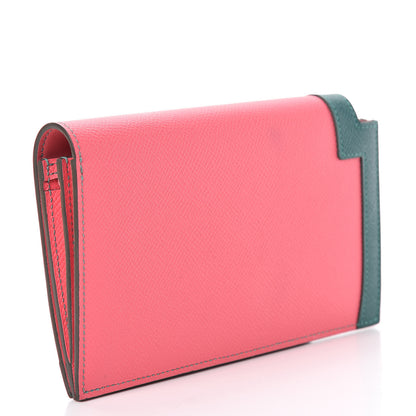 Hermes Epsom Camail Long Wallet Rose Azalee Malachite Lime 3 of 11