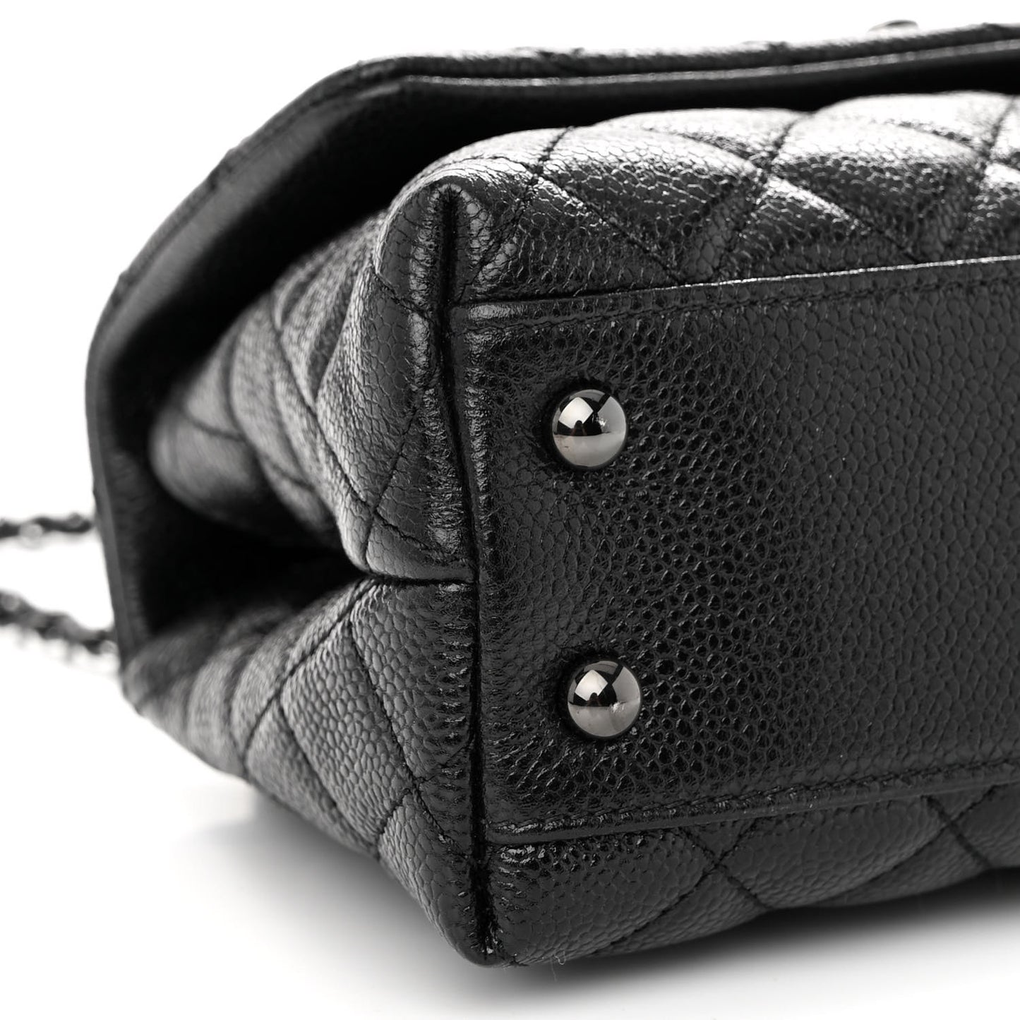 Caviar Quilted Mini Coco Handle Flap So Black